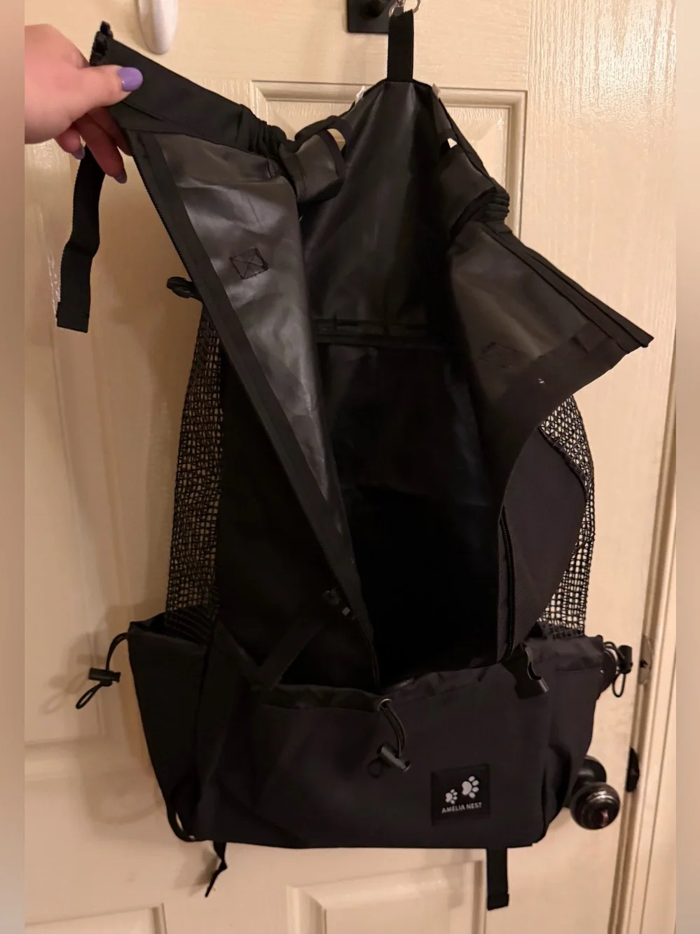 Amelia Nest XL Black Dog Carrier Backpack